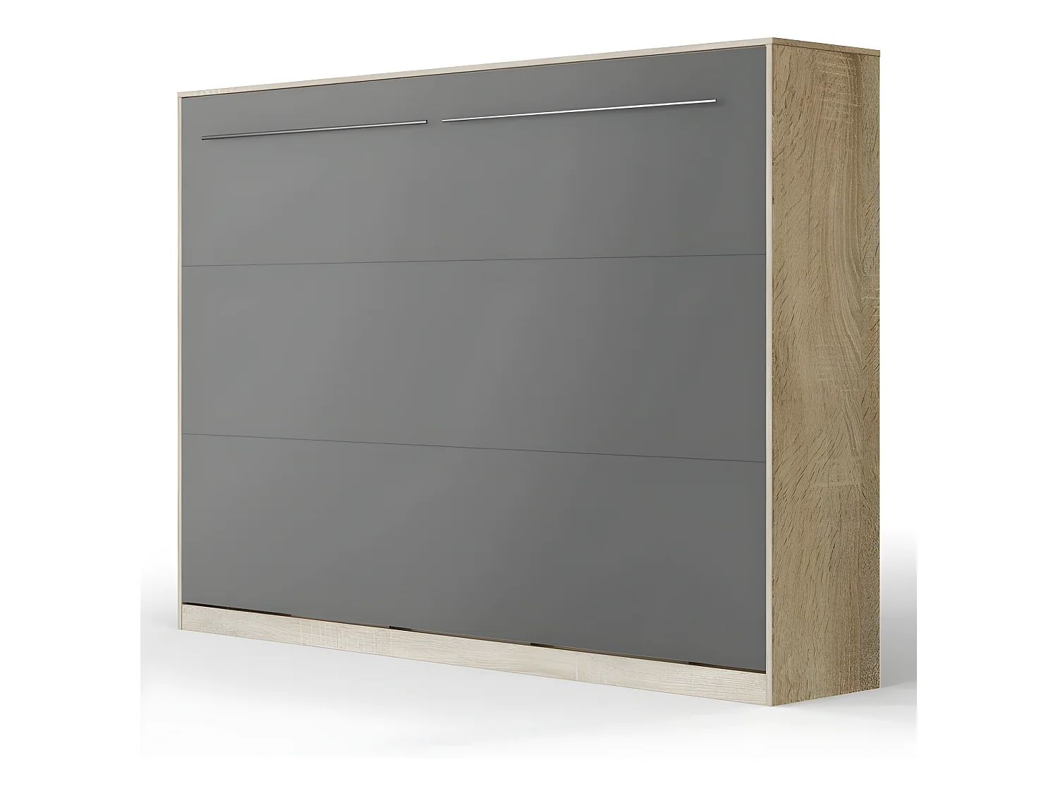 Armoire Lit escamotable 140x200cm Supérieur Horizontal Lit Rabattable Lit Mural Chêne Sonoma/Anthracite