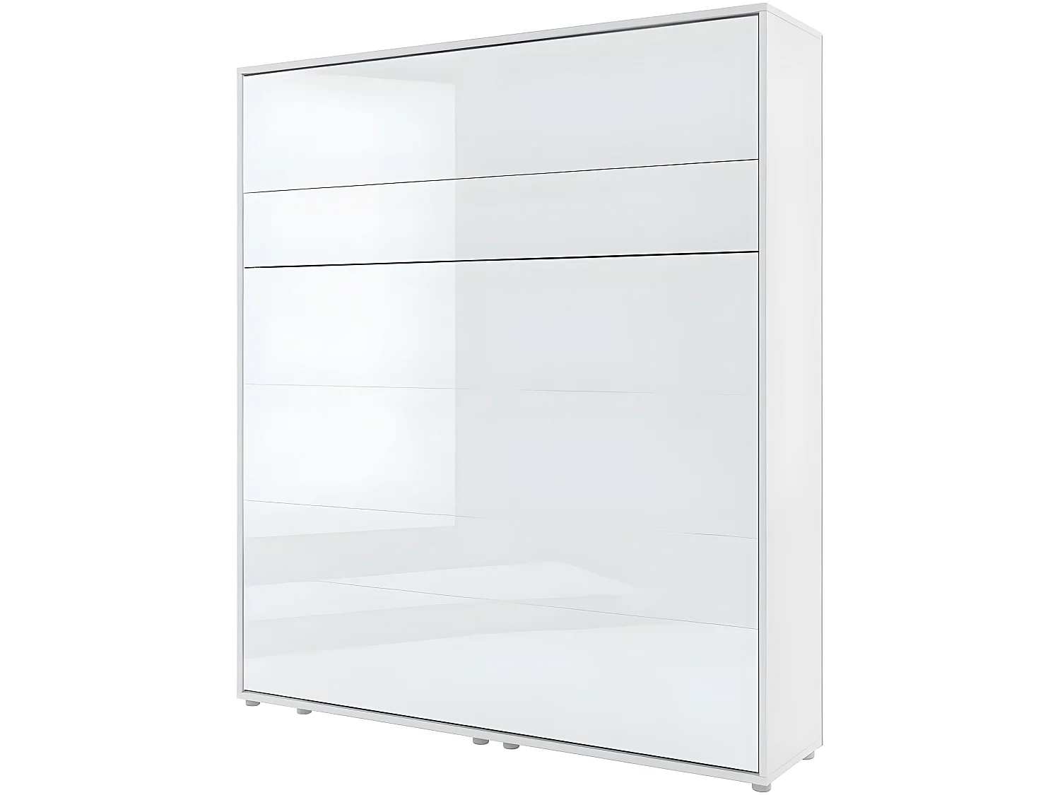Lenart Armoire Lit escamotable Vertical 180x200 cm Blanc mat Lit Rabattable Lit Mural"Consus"