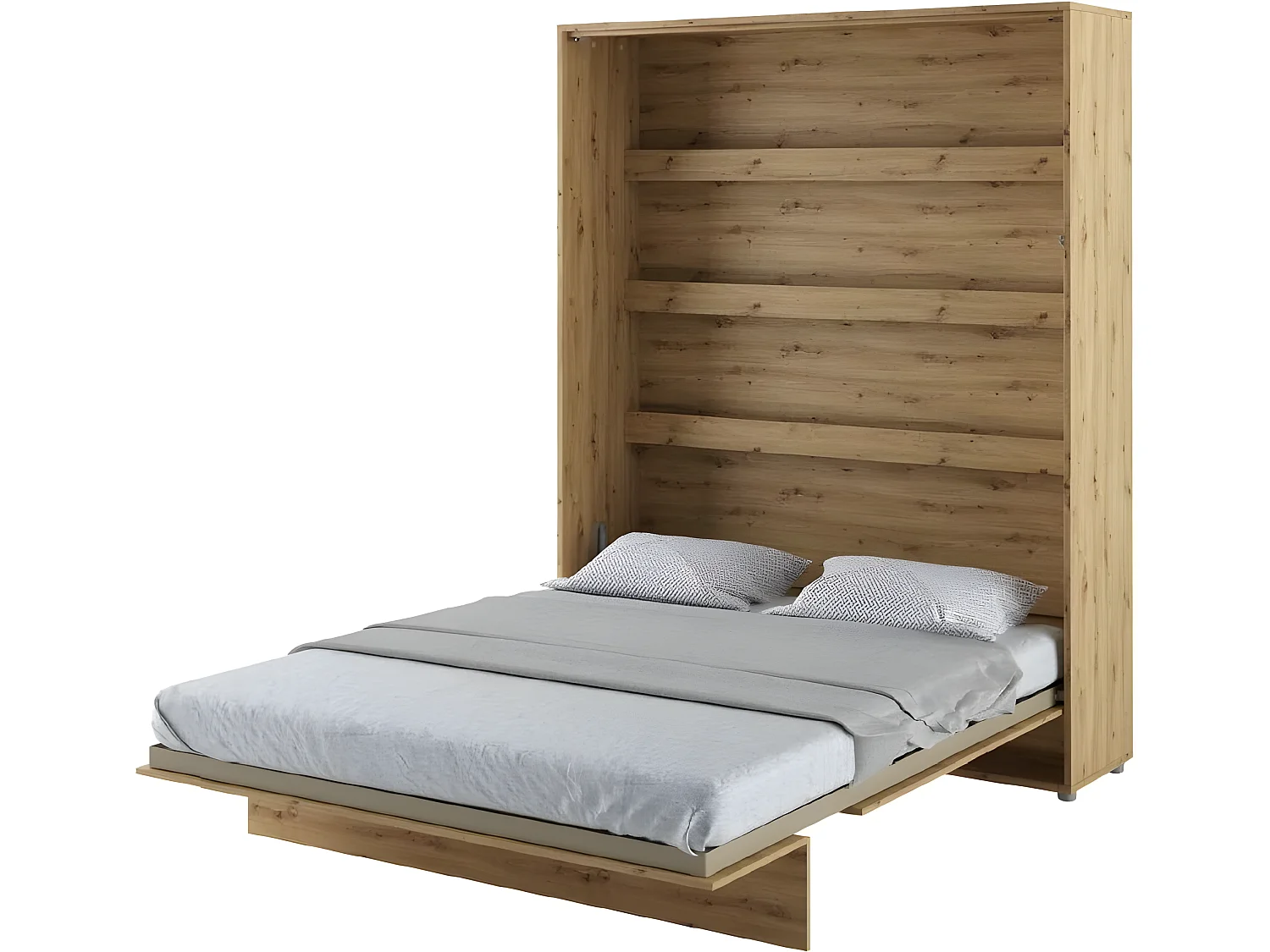 Lenart Armoire Lit escamotable Vertical 160x200 cm Chêne artisan Lit Rabattable Lit Mural"Consus"