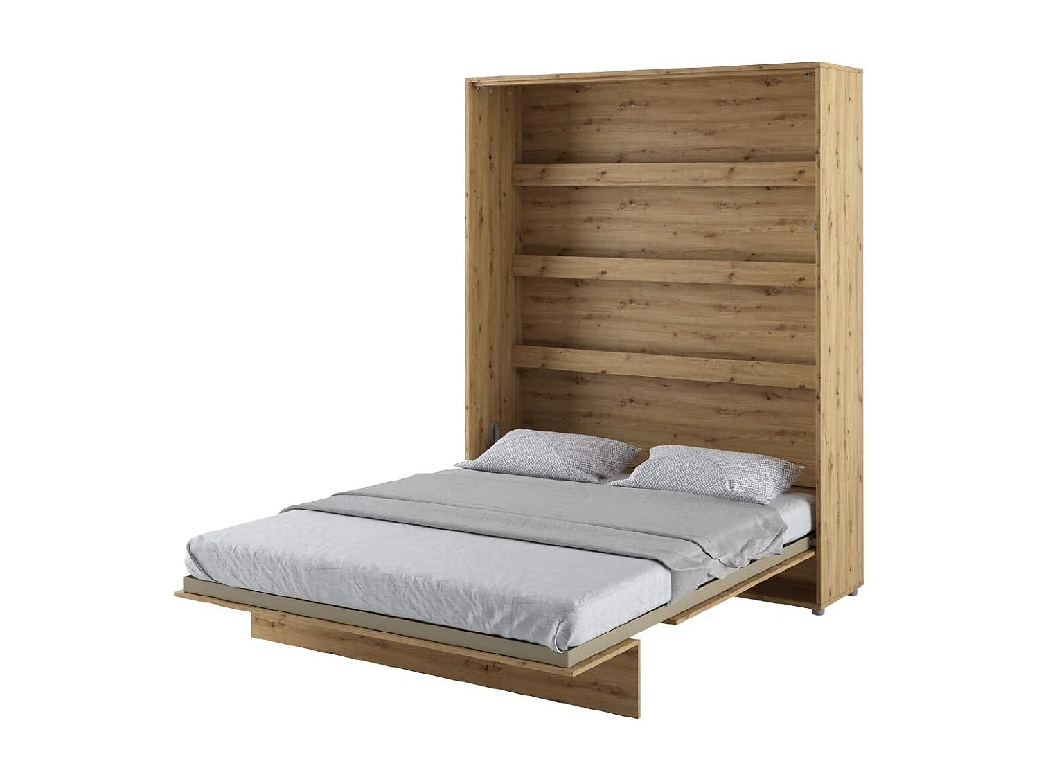 Lenart Armoire Lit escamotable Vertical 160x200 cm Chêne artisan Lit Rabattable Lit Mural"Consus"
