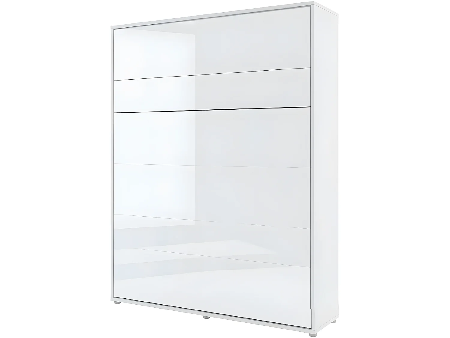 Lenart Armoire Lit escamotable Vertical 160x200 cm Blanc brillant Lit Rabattable Lit Mural"Consus"
