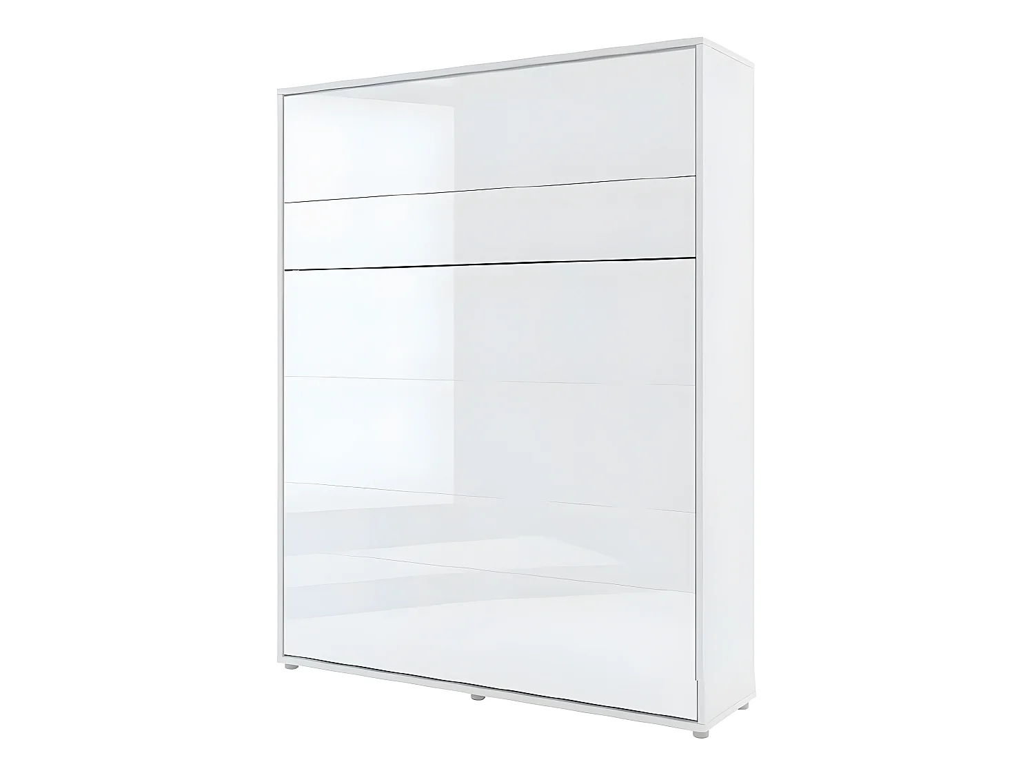 Lenart Armoire Lit escamotable Vertical 160x200 cm Blanc brillant Lit Rabattable Lit Mural"Consus"