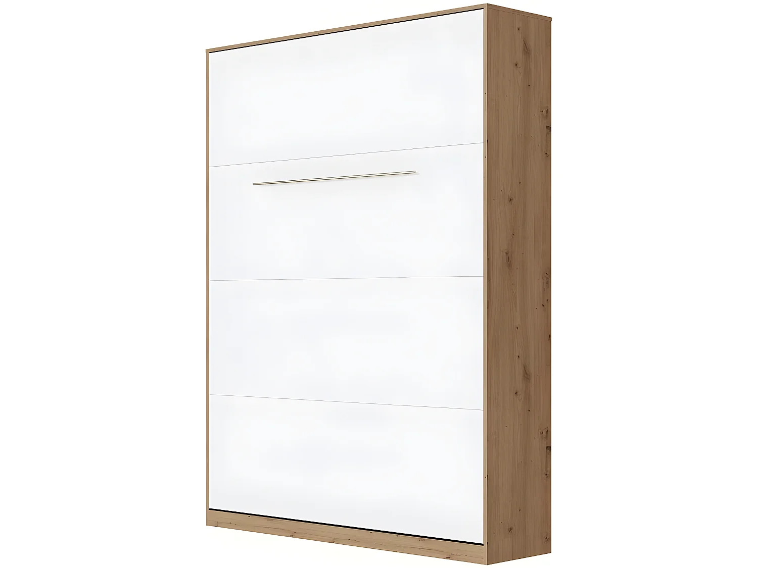 Armoire Lit escamotable 140x200cm Lit Rabattable Lit Mural Supérieur Vertical Chêne Sauvage/blanc