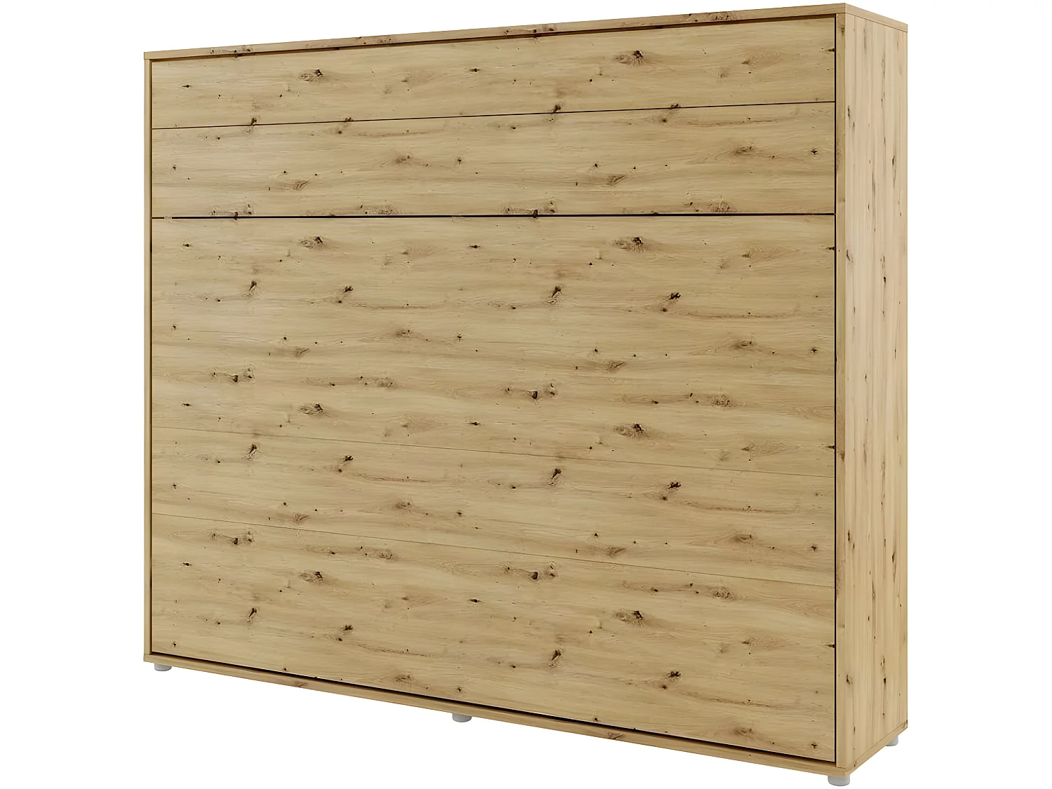 Lenart Armoire Lit escamotable Horizontal 160x200 cm Chêne artisan Lit Rabattable Lit Mural"Consus"