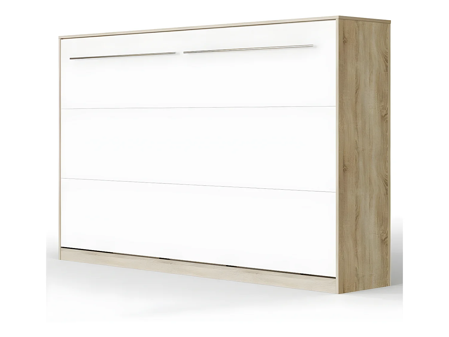 Armoire Lit escamotable 120x200cm Supérieur Horizontal Lit Rabattable Lit Mural Chêne Sonoma/Blanc