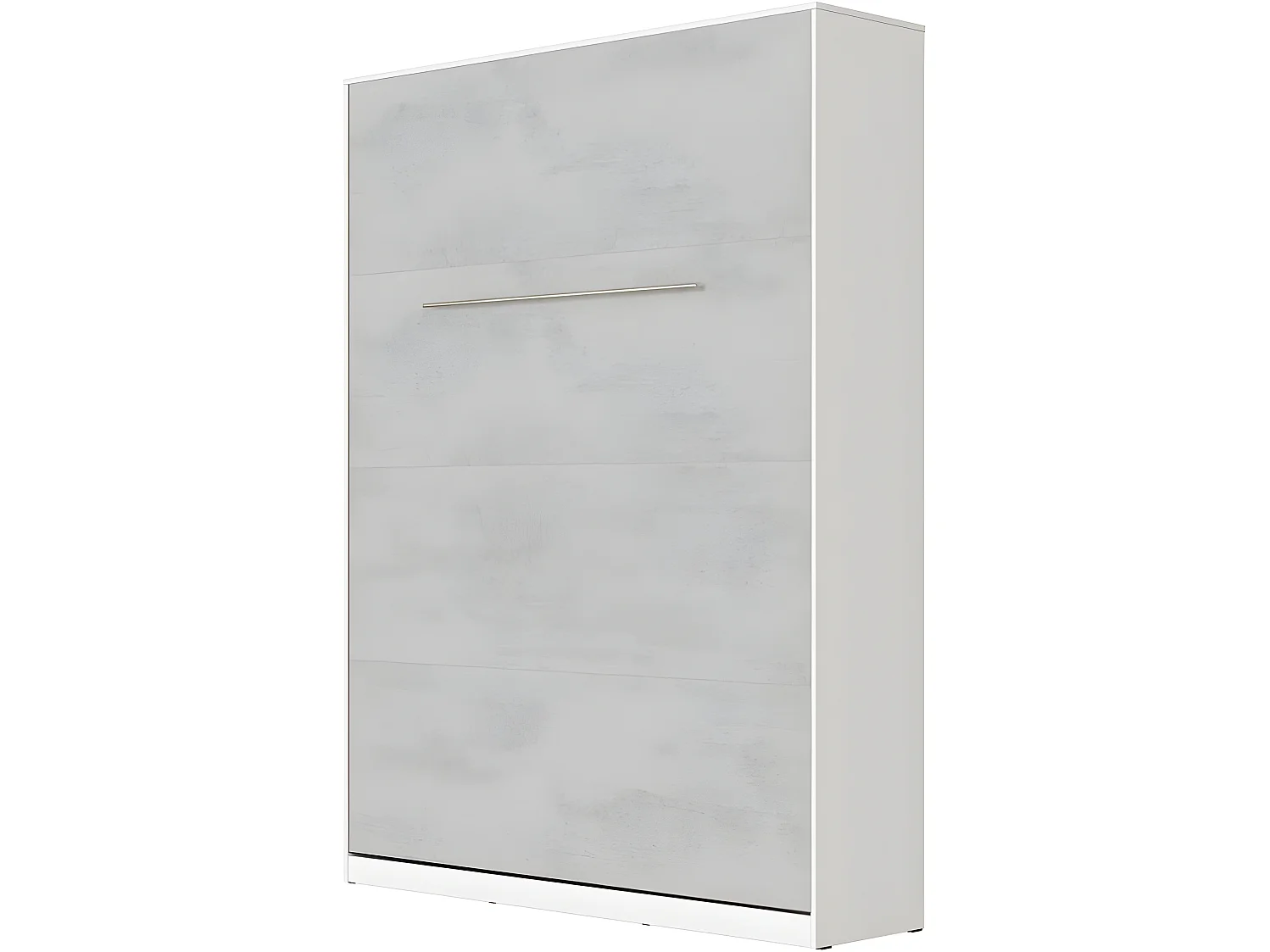 Armoire Lit escamotable 140x200cm Lit Rabattable Lit Mural Supérieur Vertical Blanc/Béton