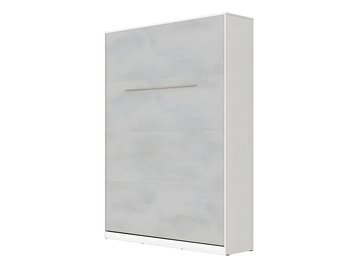 Armoire Lit escamotable 140x200cm Lit Rabattable Lit Mural Supérieur Vertical Blanc/Béton