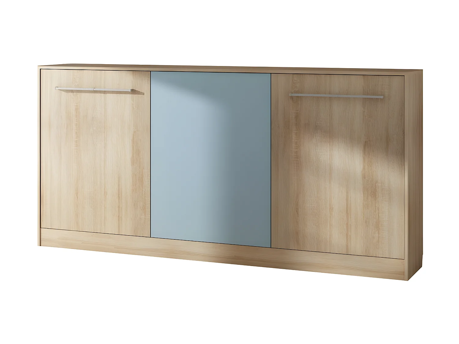 Armoire Lit escamotable Horizontal 90x200 cm Sonoma bleu Lit Rabattable Lit Mural Roddy