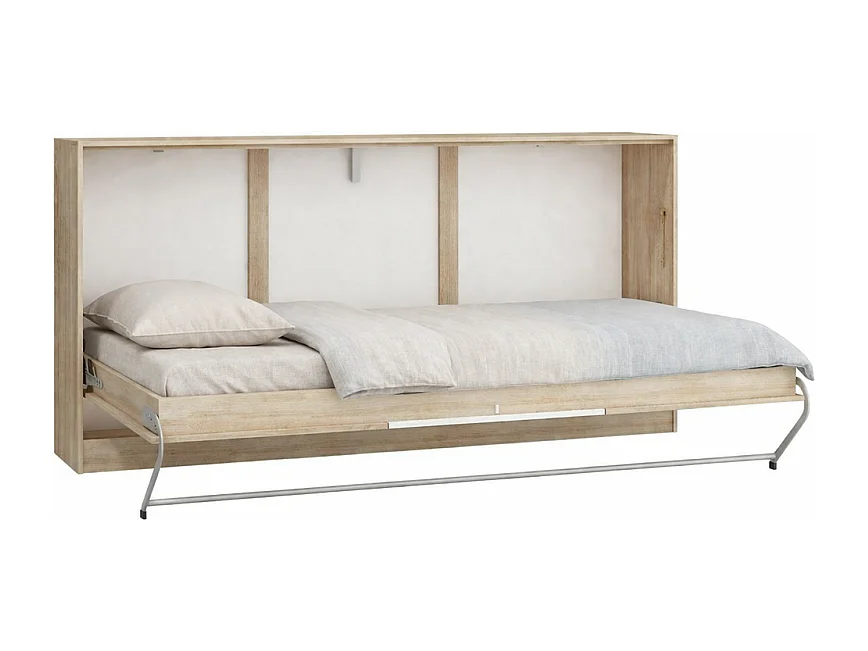 Armoire Lit escamotable Horizontal 90x200 cm Sonoma bleu Lit Rabattable Lit Mural Roddy