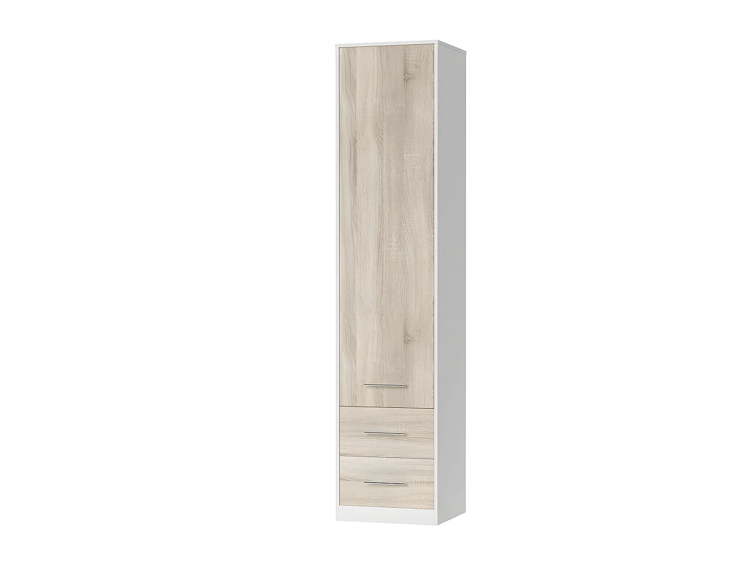 Lit escamotable +2 Placards Vertical 90x200+(50x2)cm Lit Rabattable Lit Mural Standard Blanc /Chêne Sonoma