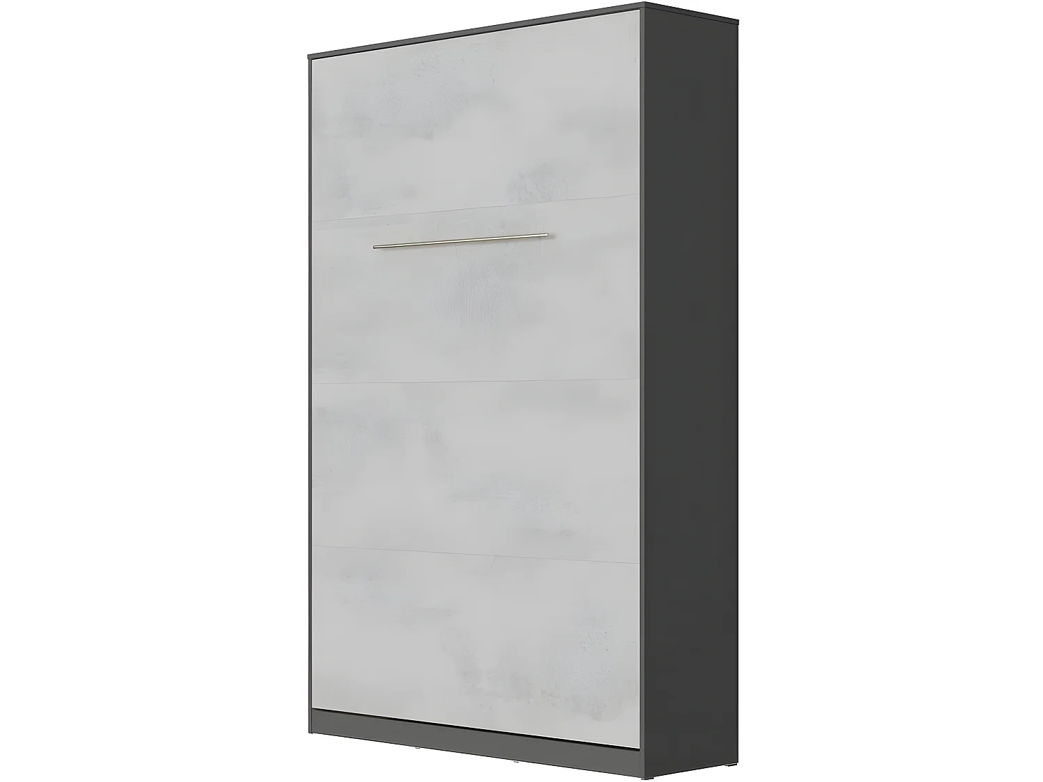 Armoire Lit escamotable 120x200cm Vertical Lit Rabattable Lit Mural Supérieur Anthracite/Béton