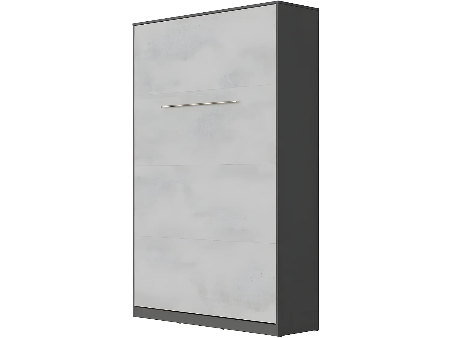 Armoire Lit escamotable 120x200cm Vertical Lit Rabattable Lit Mural Supérieur Anthracite/Béton