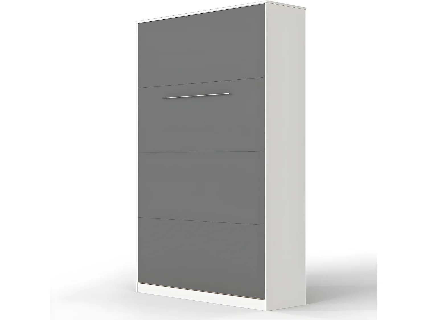 Armoire Lit escamotable 120x200cm Vertical Lit Rabattable Lit Mural Supérieur Blanc/Anthracite