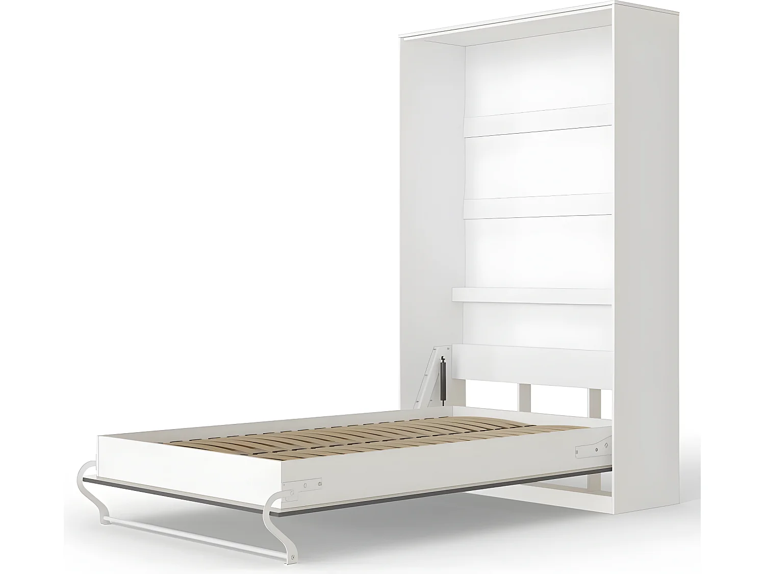 Armoire Lit escamotable 120x200cm Vertical Lit Rabattable Lit Mural Supérieur Blanc/Anthracite