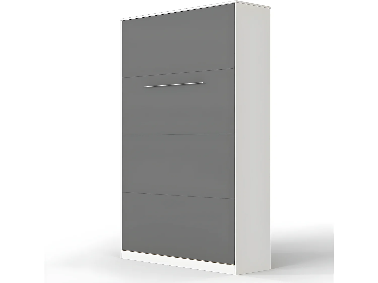 Armoire Lit escamotable 120x200cm Vertical Lit Rabattable Lit Mural Supérieur Blanc/Anthracite
