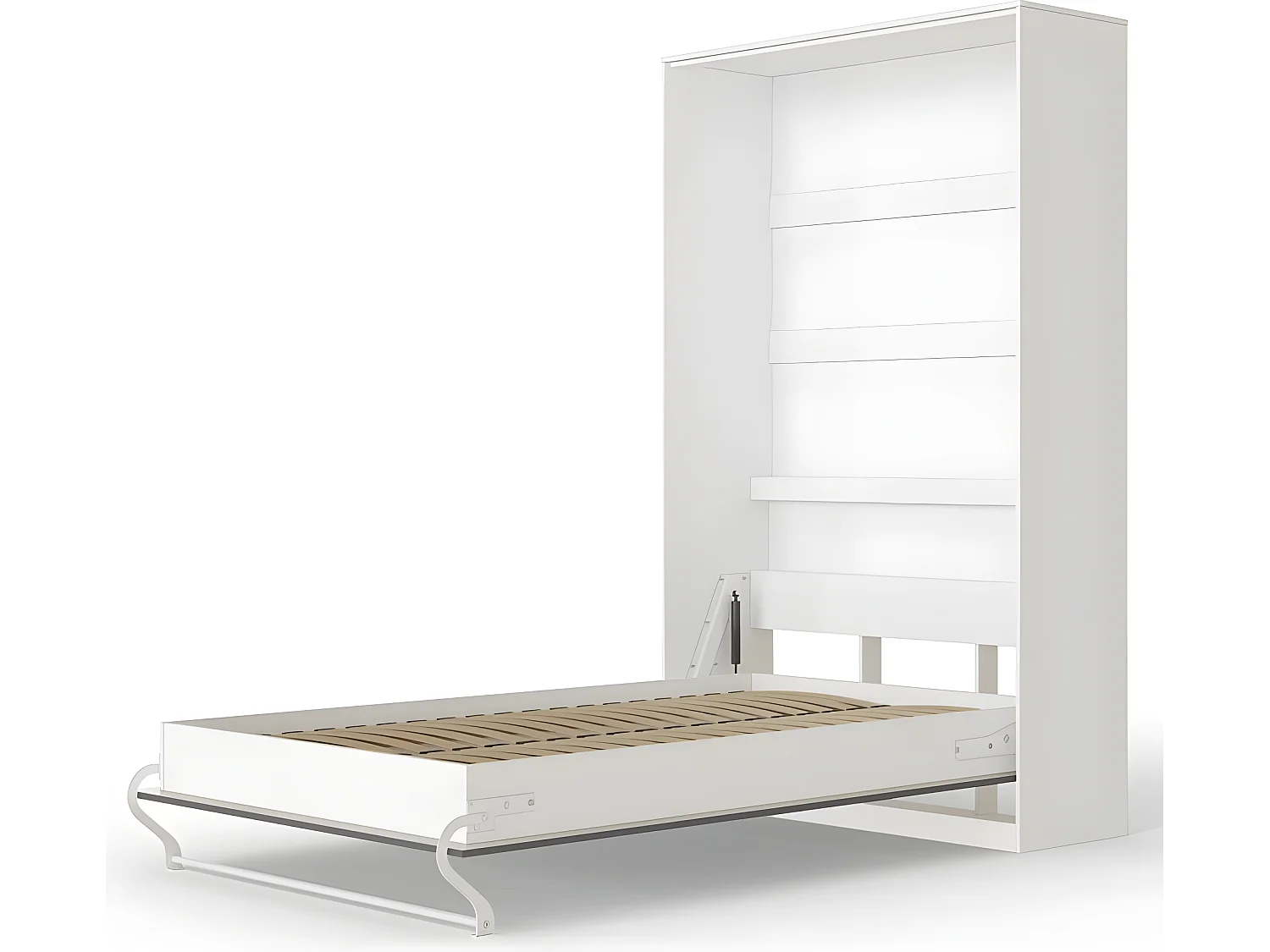 Armoire Lit escamotable 120x200cm Vertical Lit Rabattable Lit Mural Supérieur Blanc/Anthracite