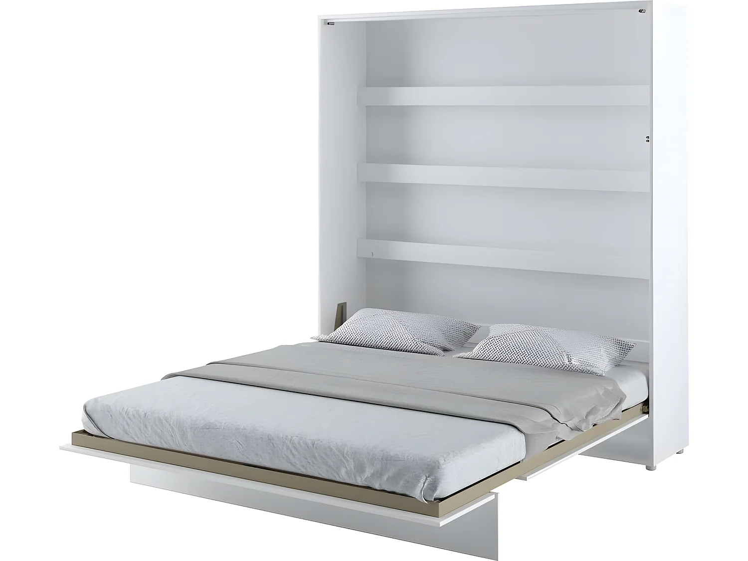 Lenart Armoire Lit escamotable +2 Placards tiroir Vertical 180x200cm blanc mat Lit Rabattable Lit Mural"Consus"