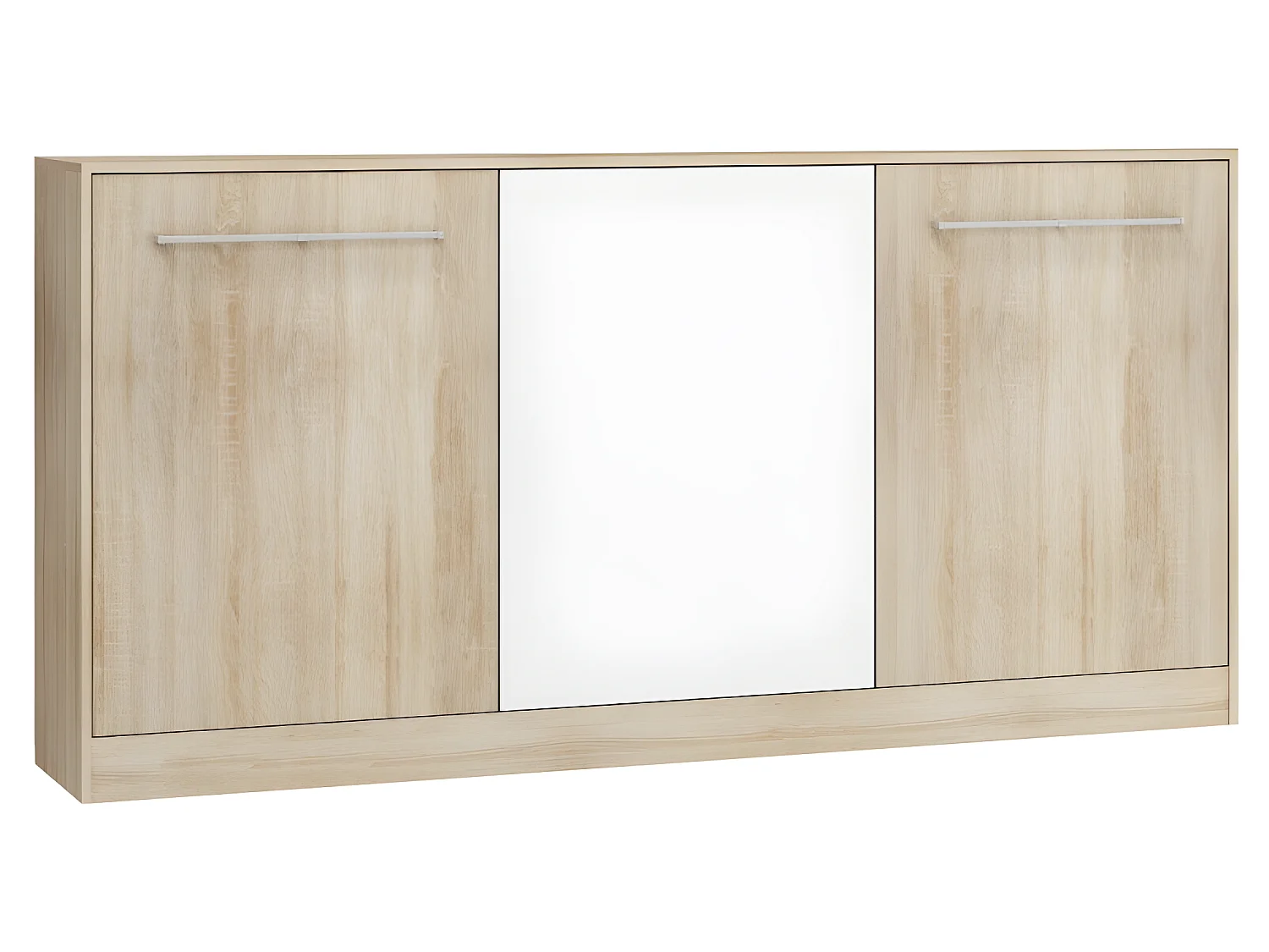 Armoire Lit escamotable Horizontal 90x200 cm Sonoma Blanc Lit Rabattable Lit Mural Roddy