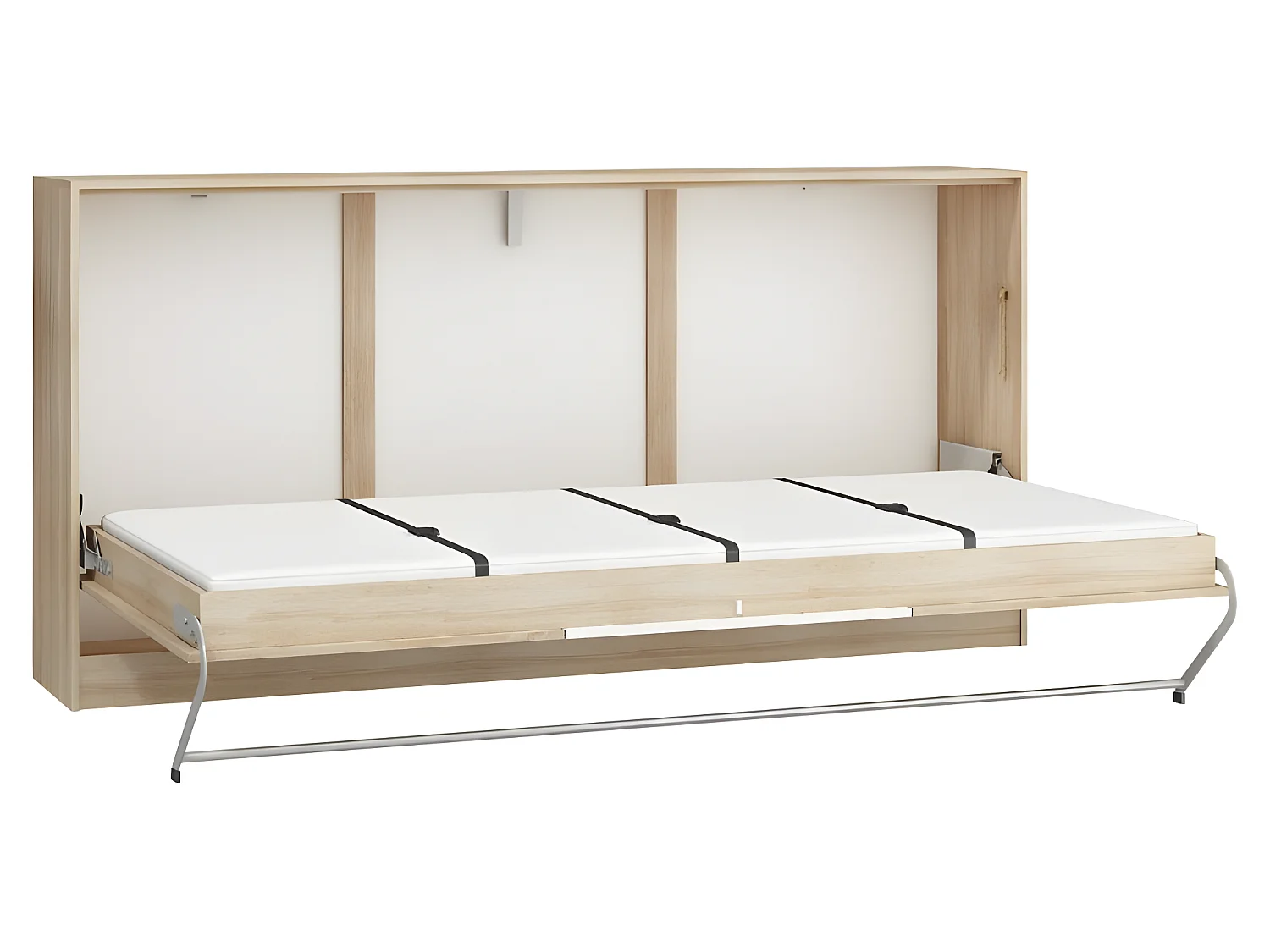 Armoire Lit escamotable Horizontal 90x200 cm Sonoma Blanc Lit Rabattable Lit Mural Roddy