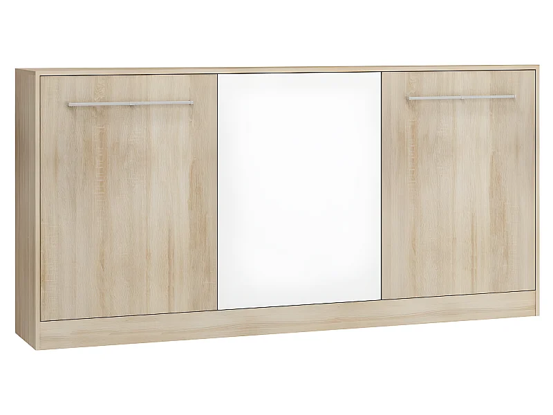 Armoire Lit escamotable Horizontal 90x200 cm Sonoma Blanc Lit Rabattable Lit Mural Roddy