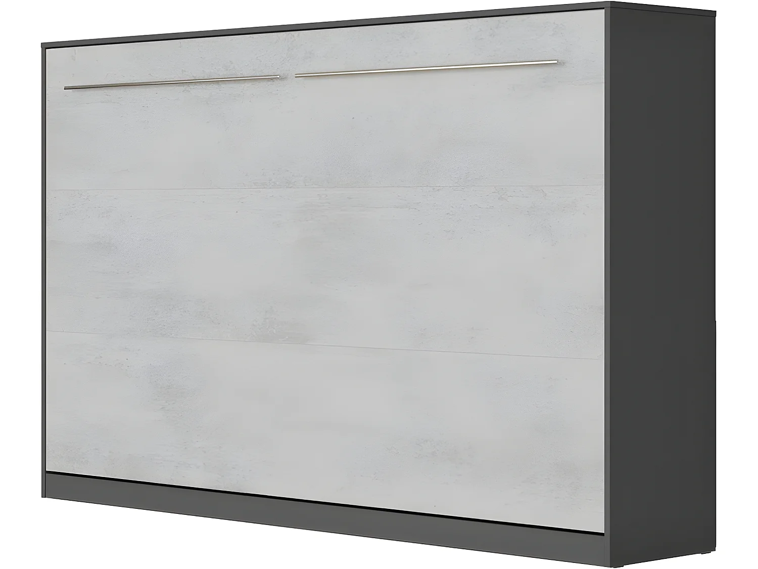 Armoire Lit escamotable 120x200cm Supérieur Horizontal Lit Rabattable Lit Mural Anthracite/Béton