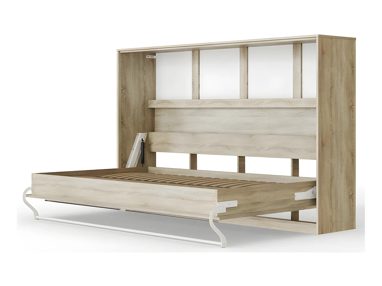 Armoire Lit escamotable 120x200cm Supérieur Horizontal Lit Rabattable Lit Mural Chêne Sonoma//Chêne Sonoma