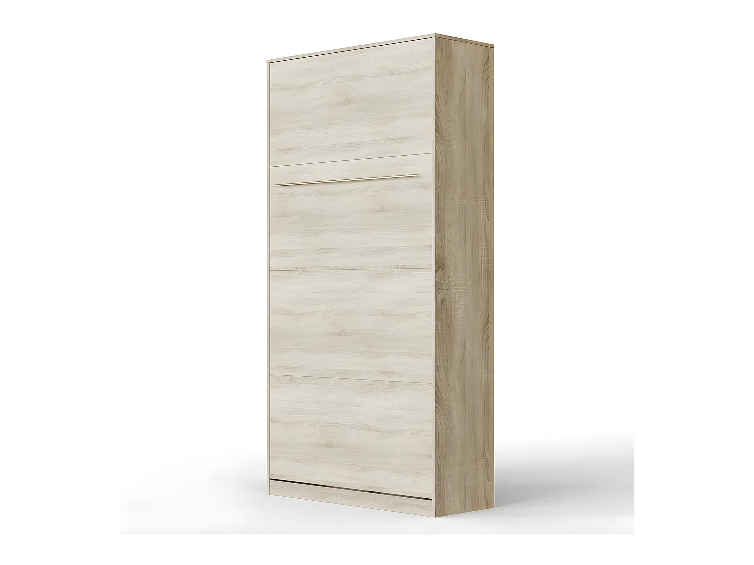 Lit escamotable +2 Placards Vertical 90x200+(50x2)cm Lit Rabattable Lit Mural Standard Chêne Sonoma//Chêne Sonoma