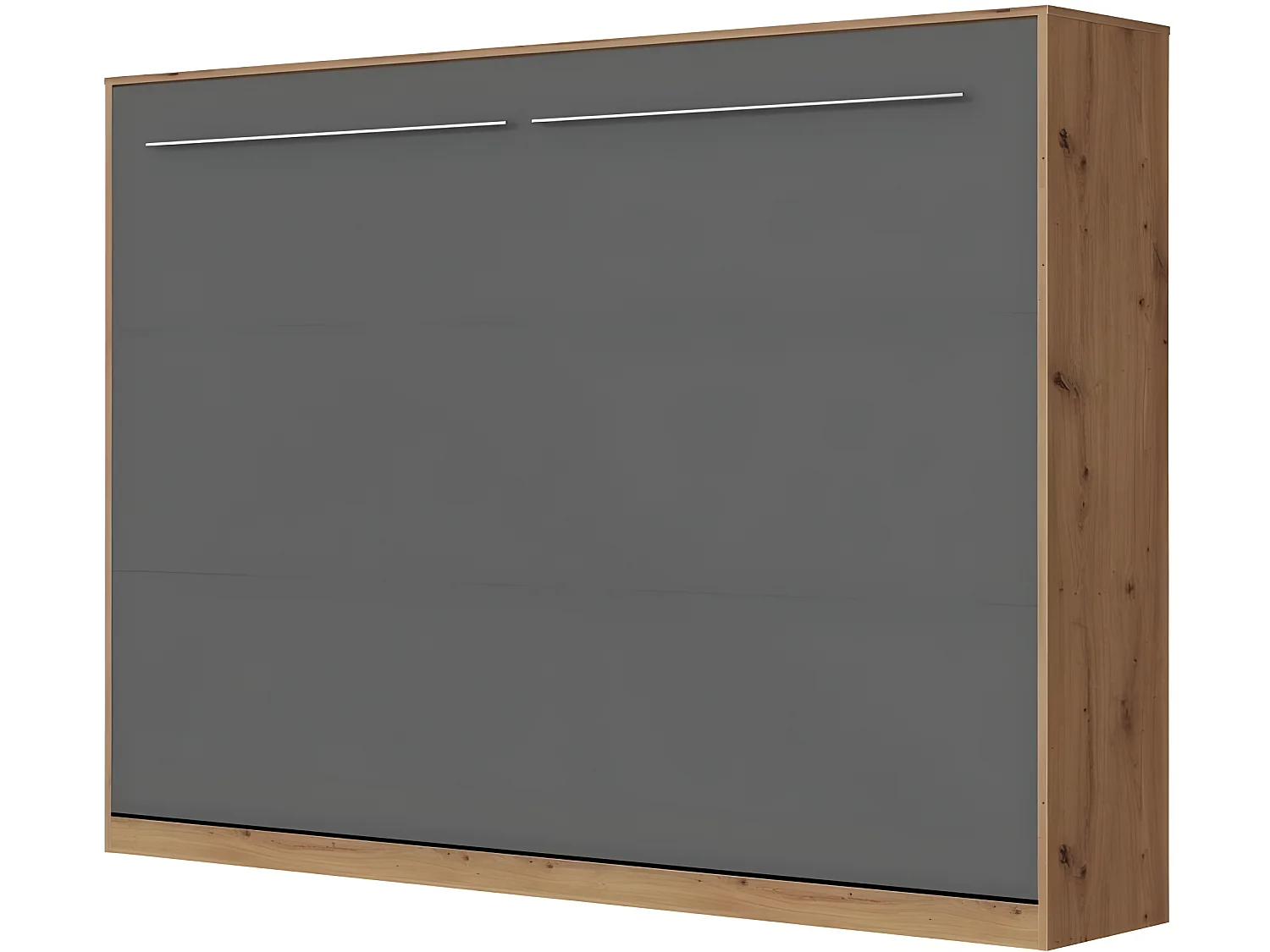 Armoire Lit escamotable 140x200cm Supérieur Horizontal Lit Rabattable Lit Mural Chêne Sauvage/Anthracite