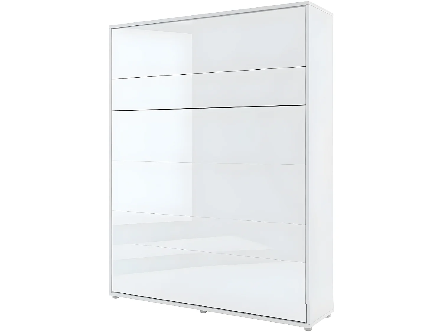 Lenart Armoire Lit escamotable +2 Placards Vertical 180x200 cm blanc brillant tiroir Lit Rabattable Lit Mural"Consus"