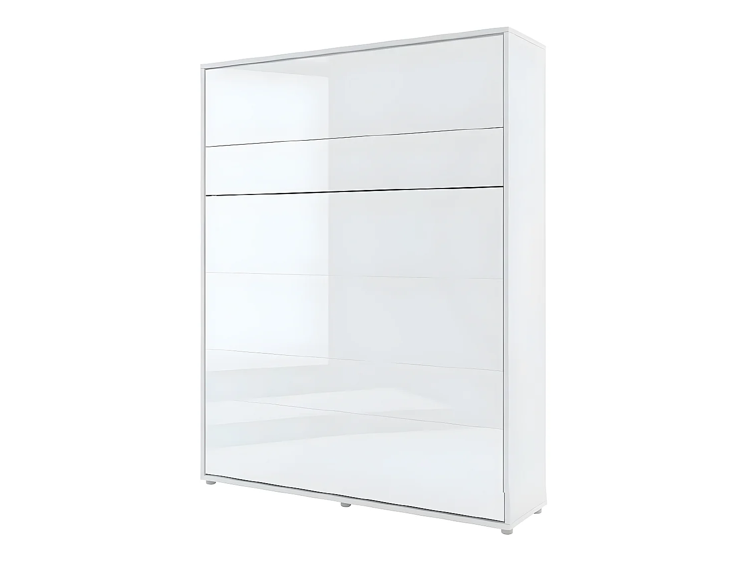 Lenart Armoire Lit escamotable +2 Placards Vertical 180x200 cm blanc brillant tiroir Lit Rabattable Lit Mural"Consus"