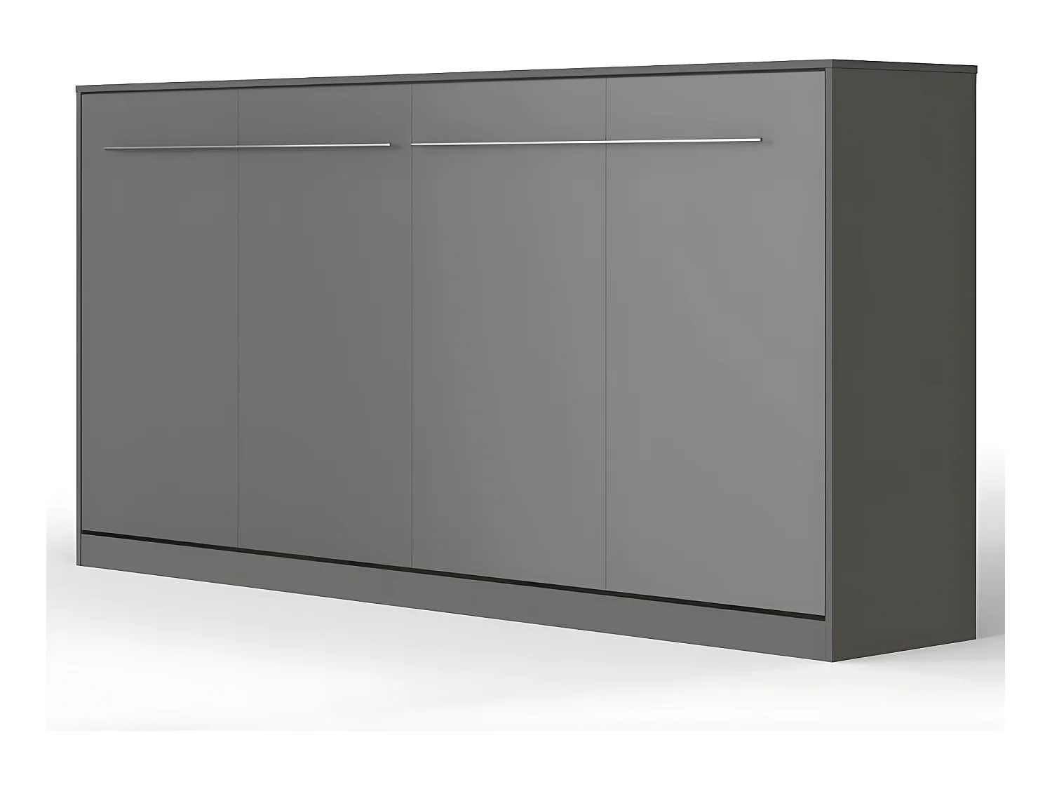 Armoire Lit escamotable 90x200cm Supérieur Horizontal Lit Rabattable Lit Mural Anthracite/Anthracite