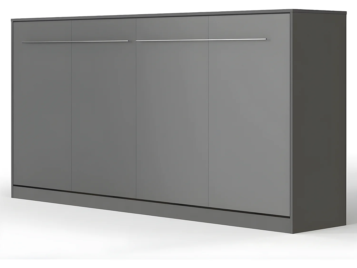 Armoire Lit escamotable 90x200cm Supérieur Horizontal Lit Rabattable Lit Mural Anthracite/Anthracite