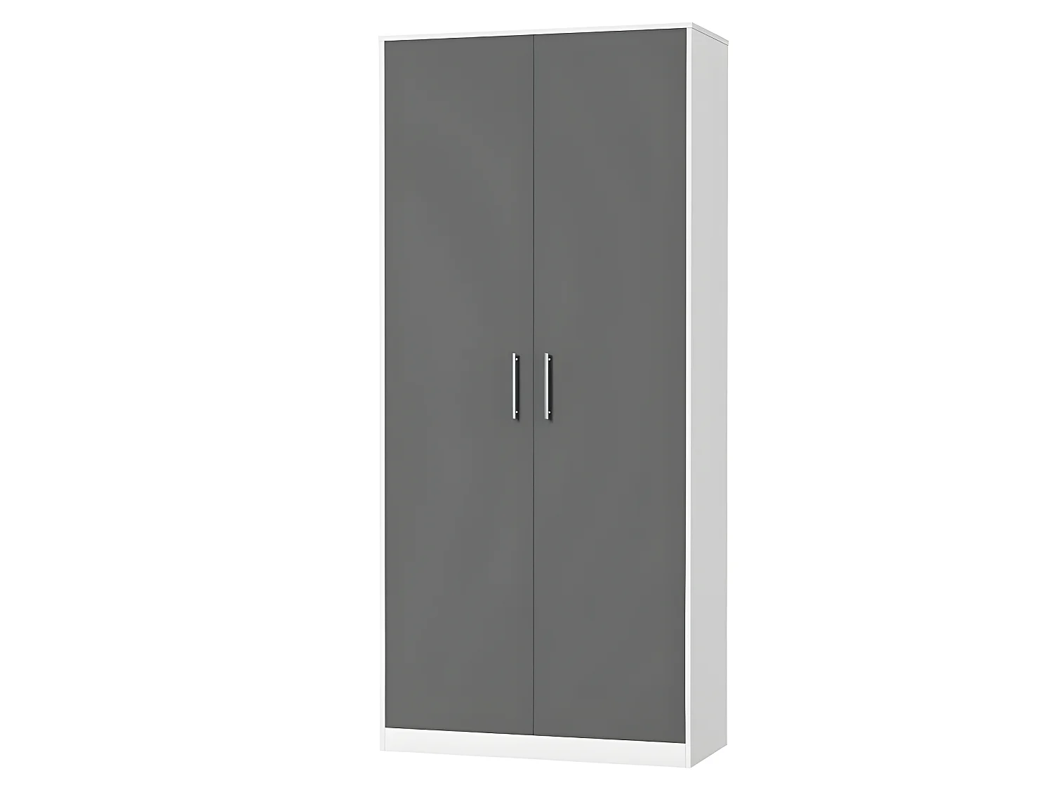 Lit escamotable +2 Placards Vertical 140x200+(80x2)cm Lit Rabattable Lit Mural Standard Blanc/Anthracite