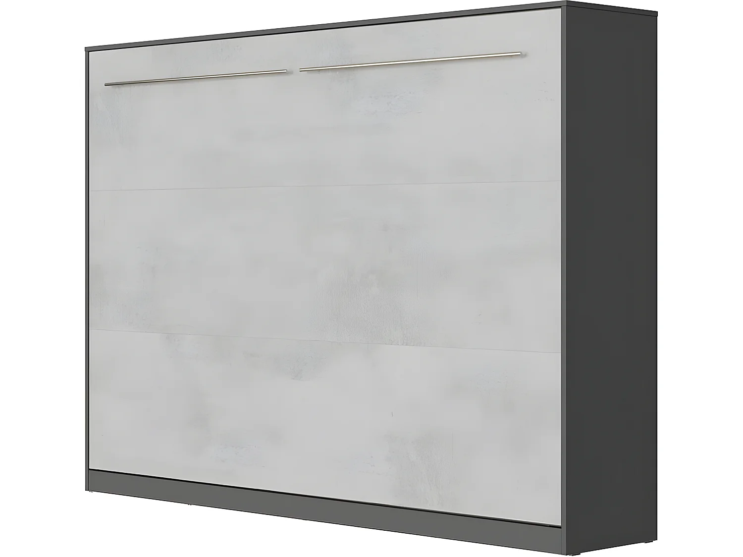 Armoire Lit escamotable 140x200cm Supérieur Horizontal Lit Rabattable Lit Mural Anthracite/Béton