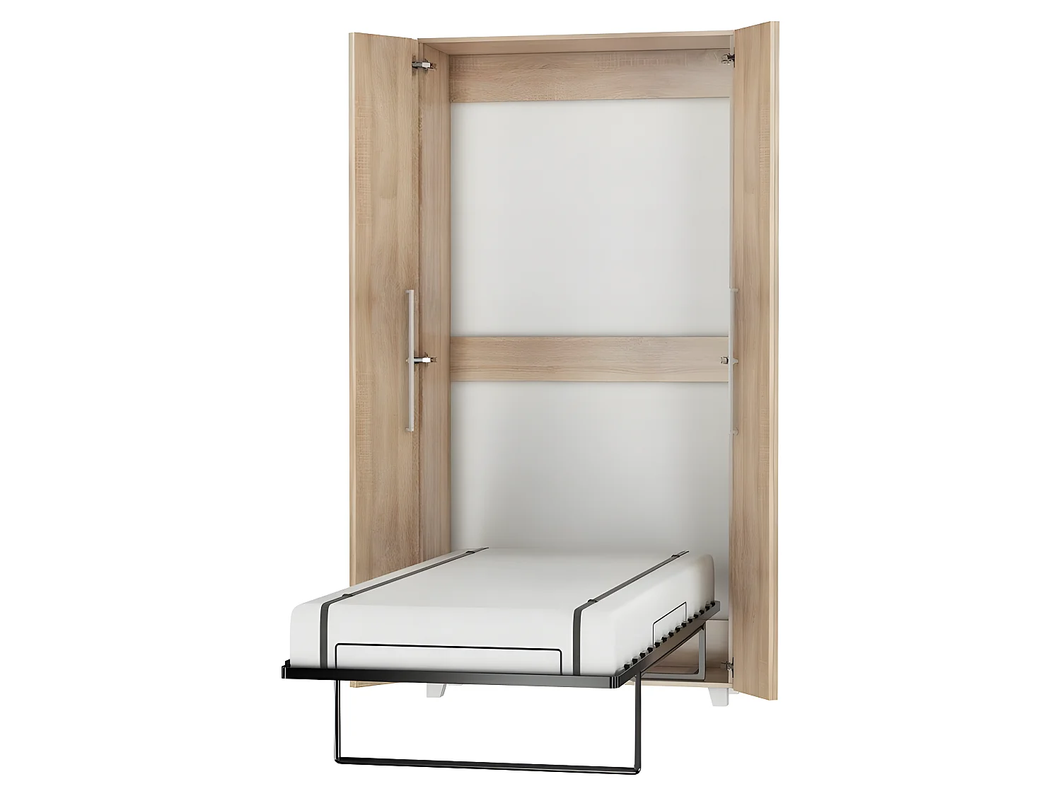 Armoire Lit escamotable Vertical 90x200 cm Sonoma artisan avec porte Lit Rabattable Lit Mural Todor