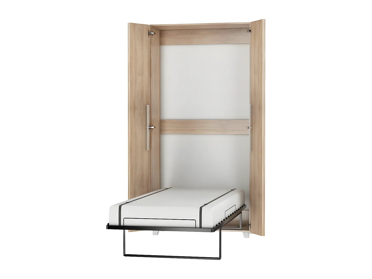 Armoire Lit escamotable Vertical 90x200 cm Sonoma artisan avec porte Lit Rabattable Lit Mural Todor
