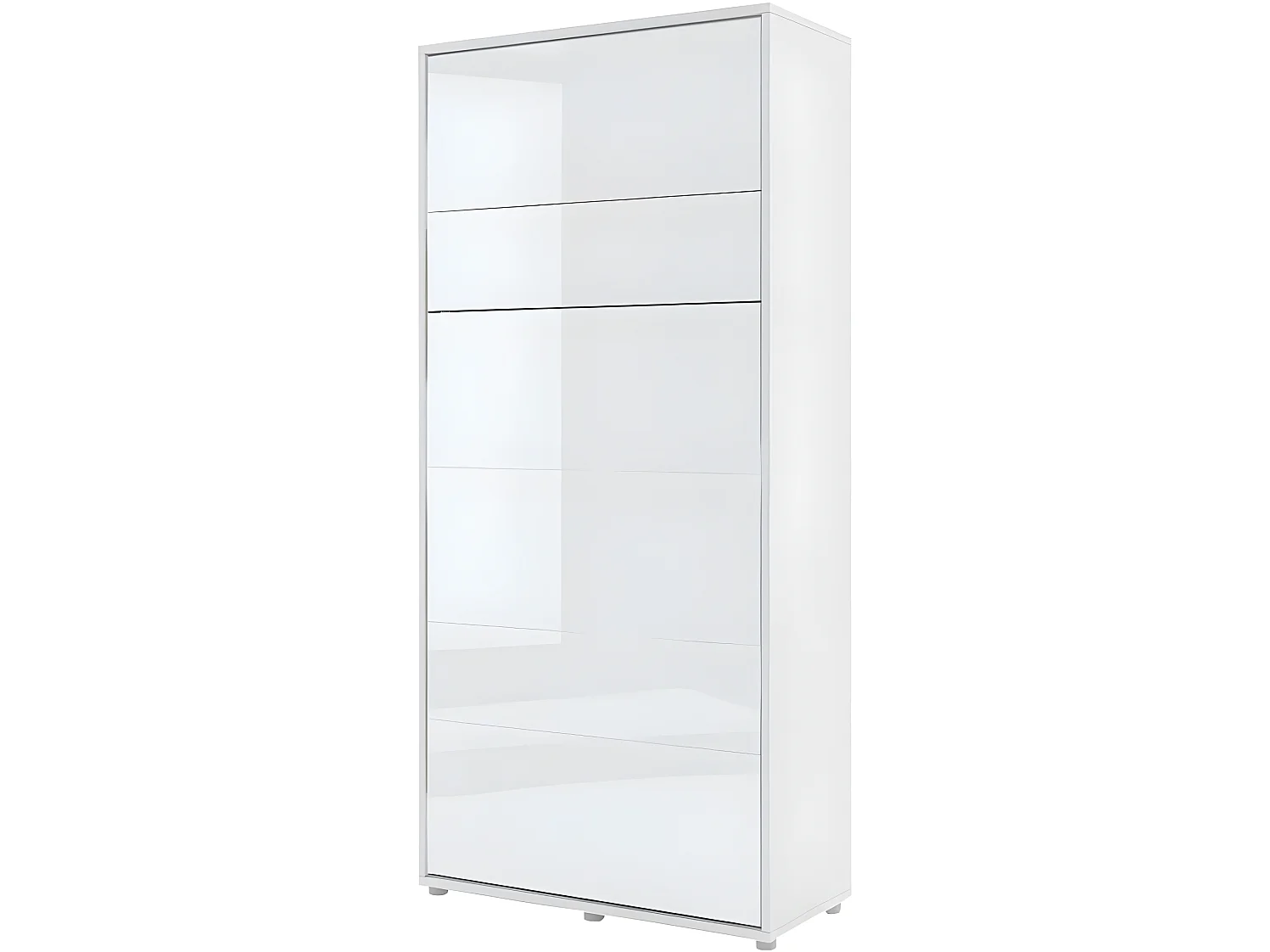 Lenart Armoire Lit escamotable Vertical 90x200 cm Blanc brillant Lit Rabattable Lit Mural"Consus"