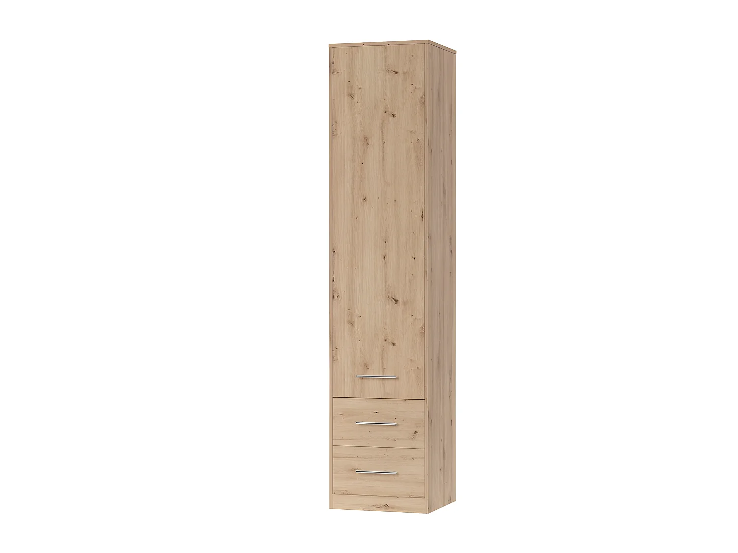 Lit escamotable +2 Placards Vertical 90x200+(50x2)cm Lit Rabattable Lit Mural Standard Chêne Sauvage/Chêne Sauvage