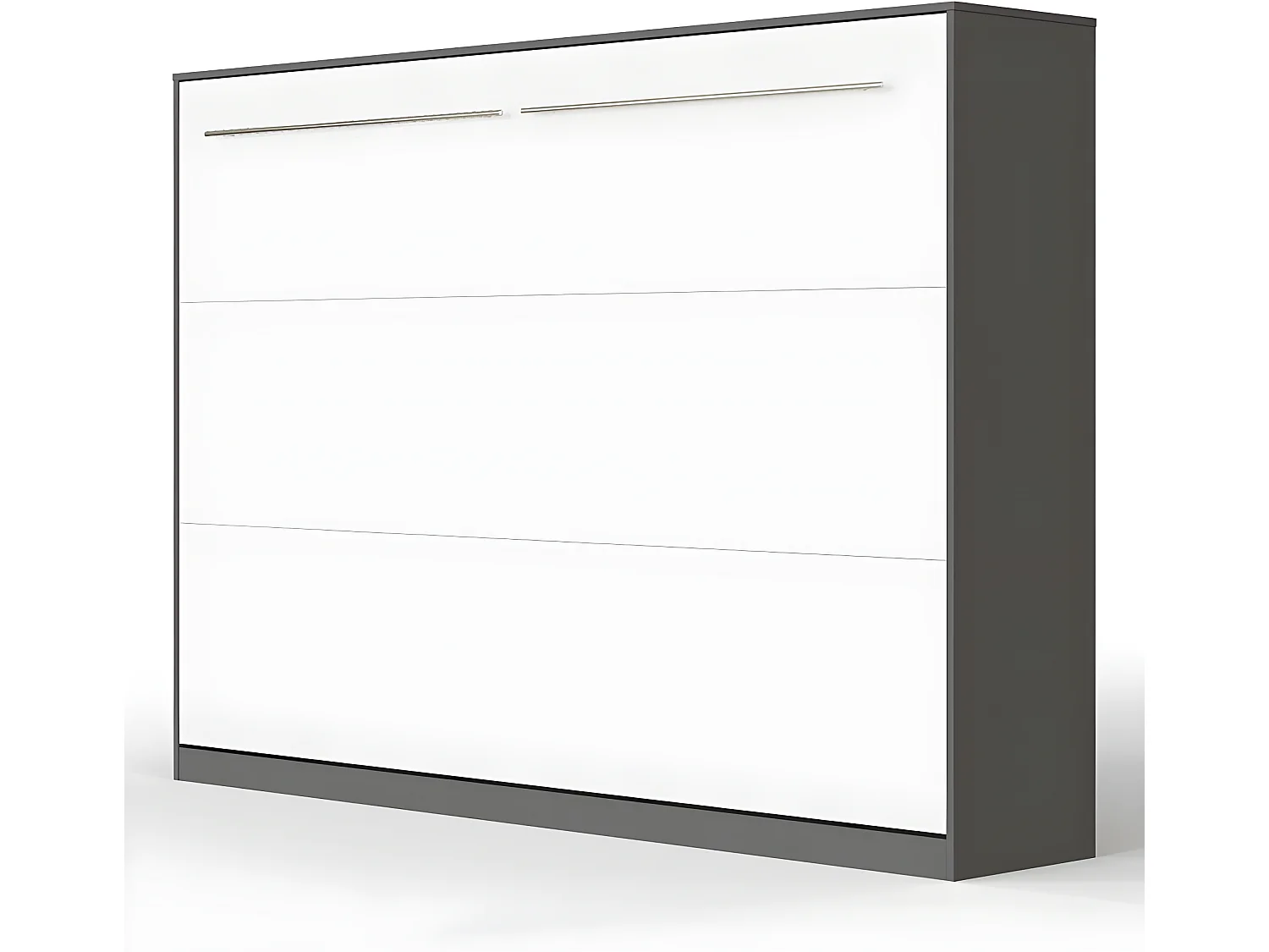Armoire Lit escamotable 140x200cm Supérieur Horizontal Lit Rabattable Lit Mural Anthracite/Blanc
