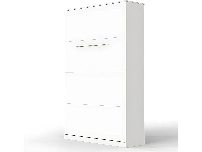 Armoire Lit escamotable 120x200cm Vertical Lit Rabattable Lit Mural Supérieur Blanc/blanc