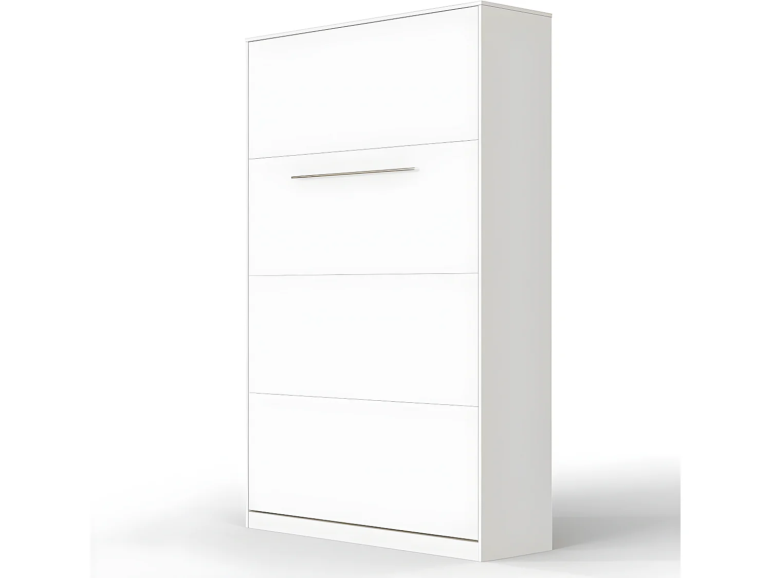 Armoire Lit escamotable 120x200cm Vertical Lit Rabattable Lit Mural Supérieur Blanc/blanc