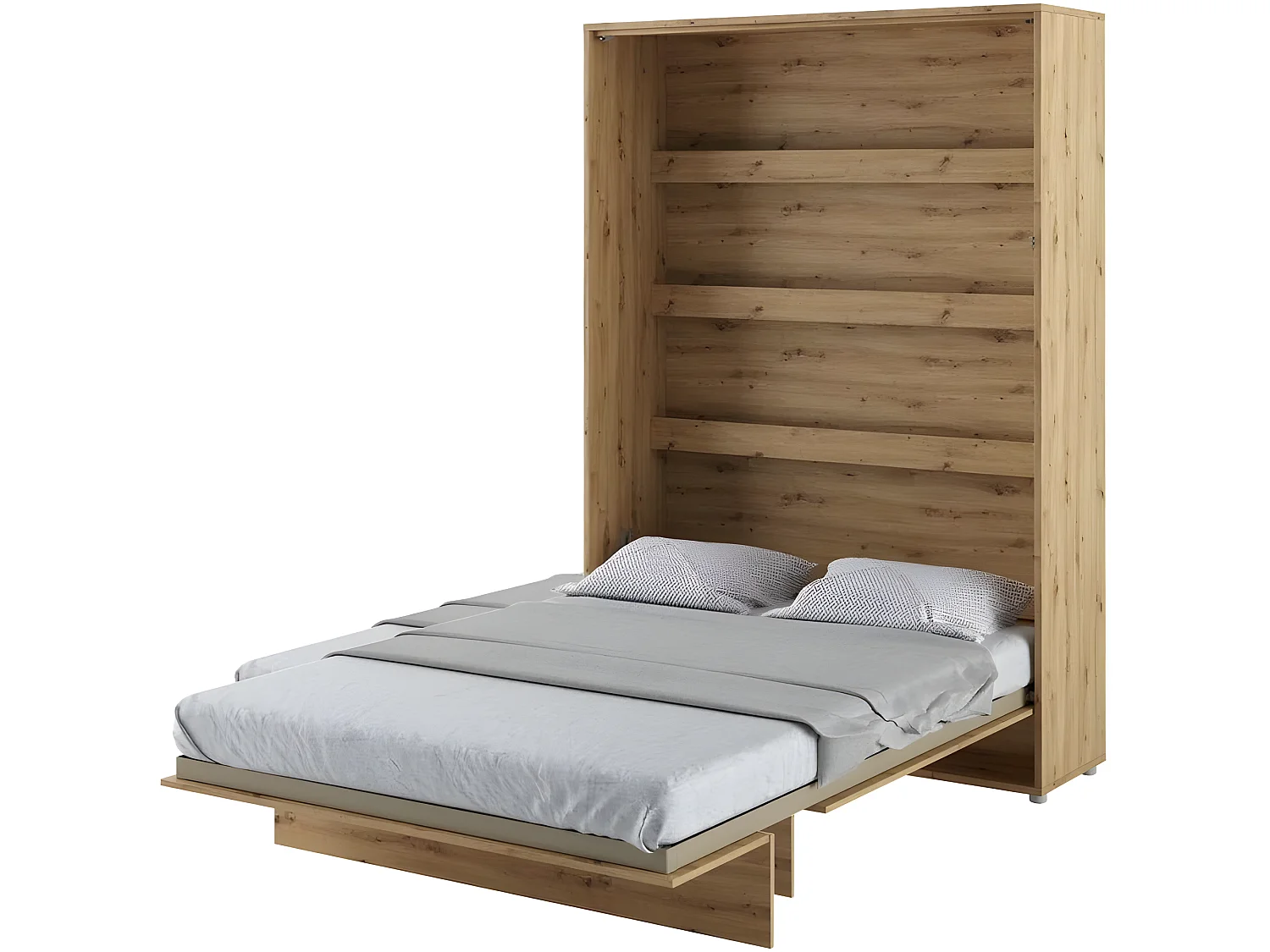 Lenart Armoire Lit escamotable +2 Placards tiroir Vertical 140x200 cm Chêne artisan Lit Rabattable Lit Mural"Consus"