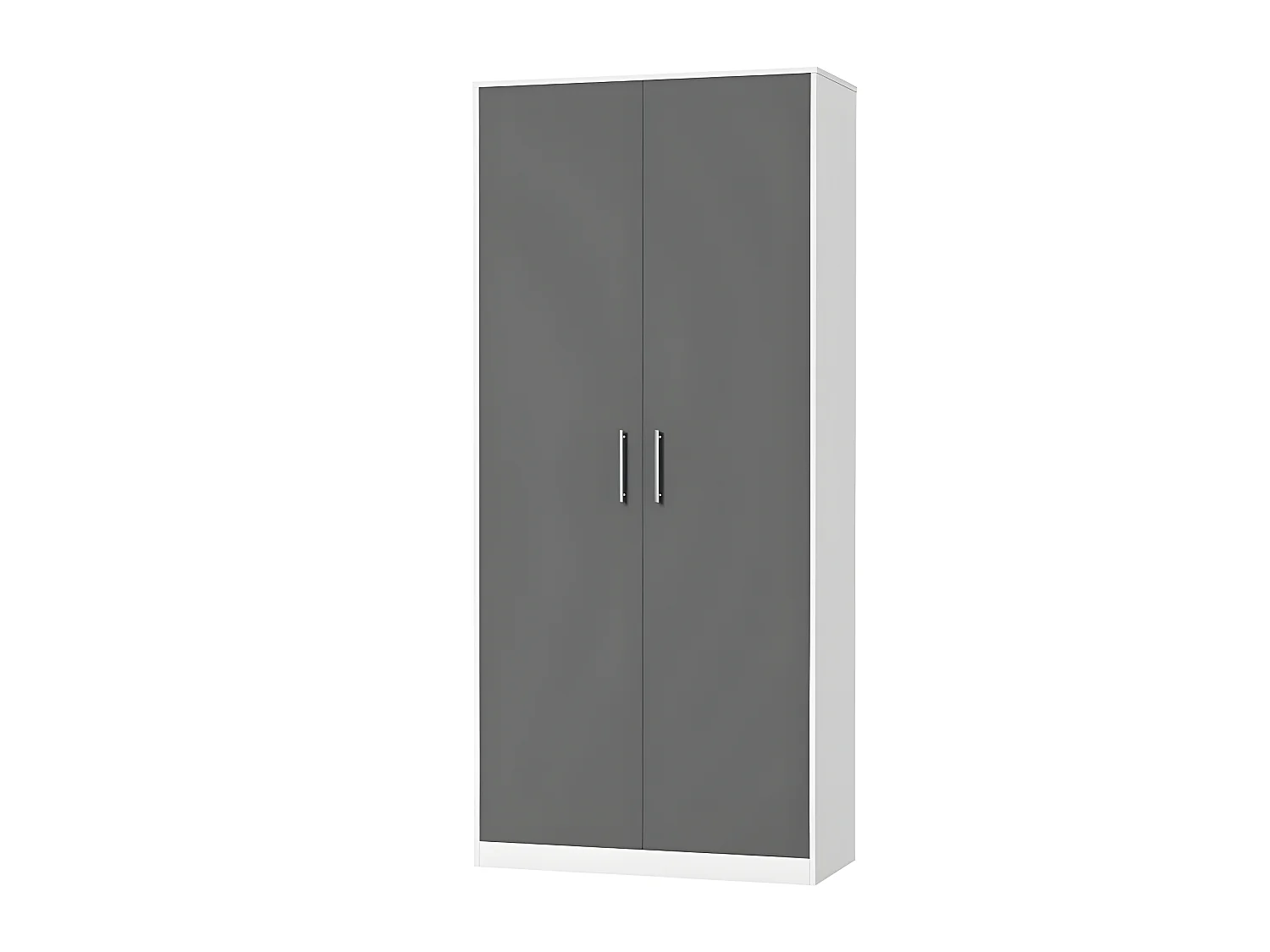 Lit escamotable +2 Placards Vertical 90x200+(100x2)cm Lit Rabattable Lit Mural Standard Blanc/Anthracite