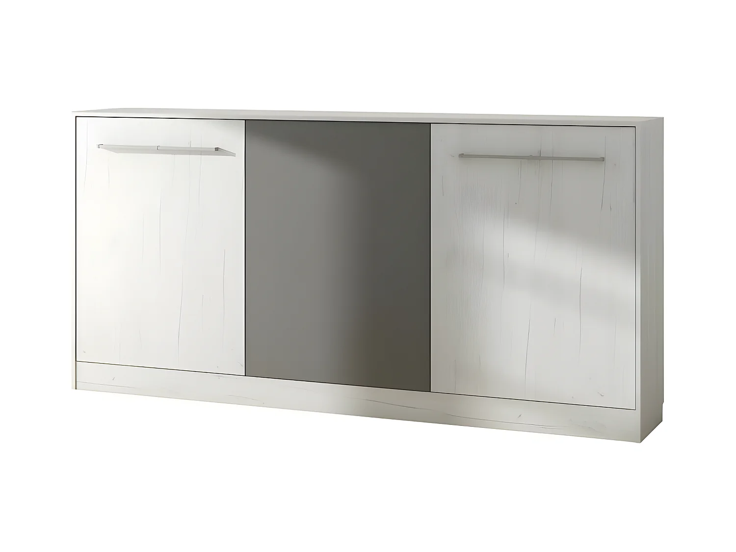 Armoire Lit escamotable Horizontal 90x200 cm Blanc artisan/Graphite Lit Rabattable Lit Mural Roddy