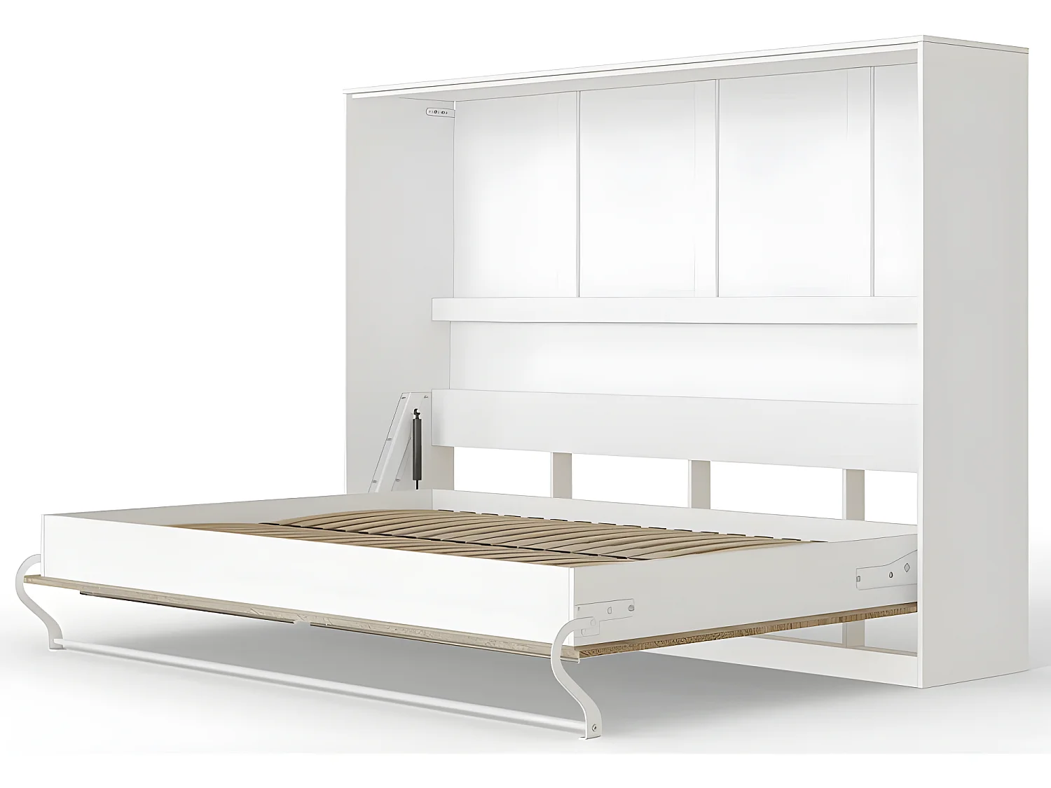 Armoire Lit escamotable 140x200cm Supérieur Horizontal Lit Rabattable Lit Mural Blanc /Chêne Sonoma