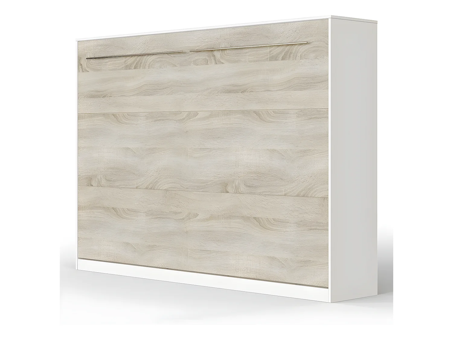 Armoire Lit escamotable 140x200cm Supérieur Horizontal Lit Rabattable Lit Mural Blanc /Chêne Sonoma