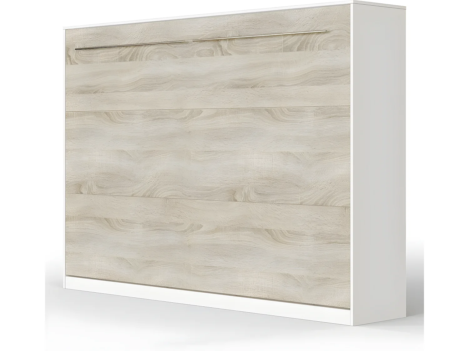 Armoire Lit escamotable 140x200cm Supérieur Horizontal Lit Rabattable Lit Mural Blanc /Chêne Sonoma