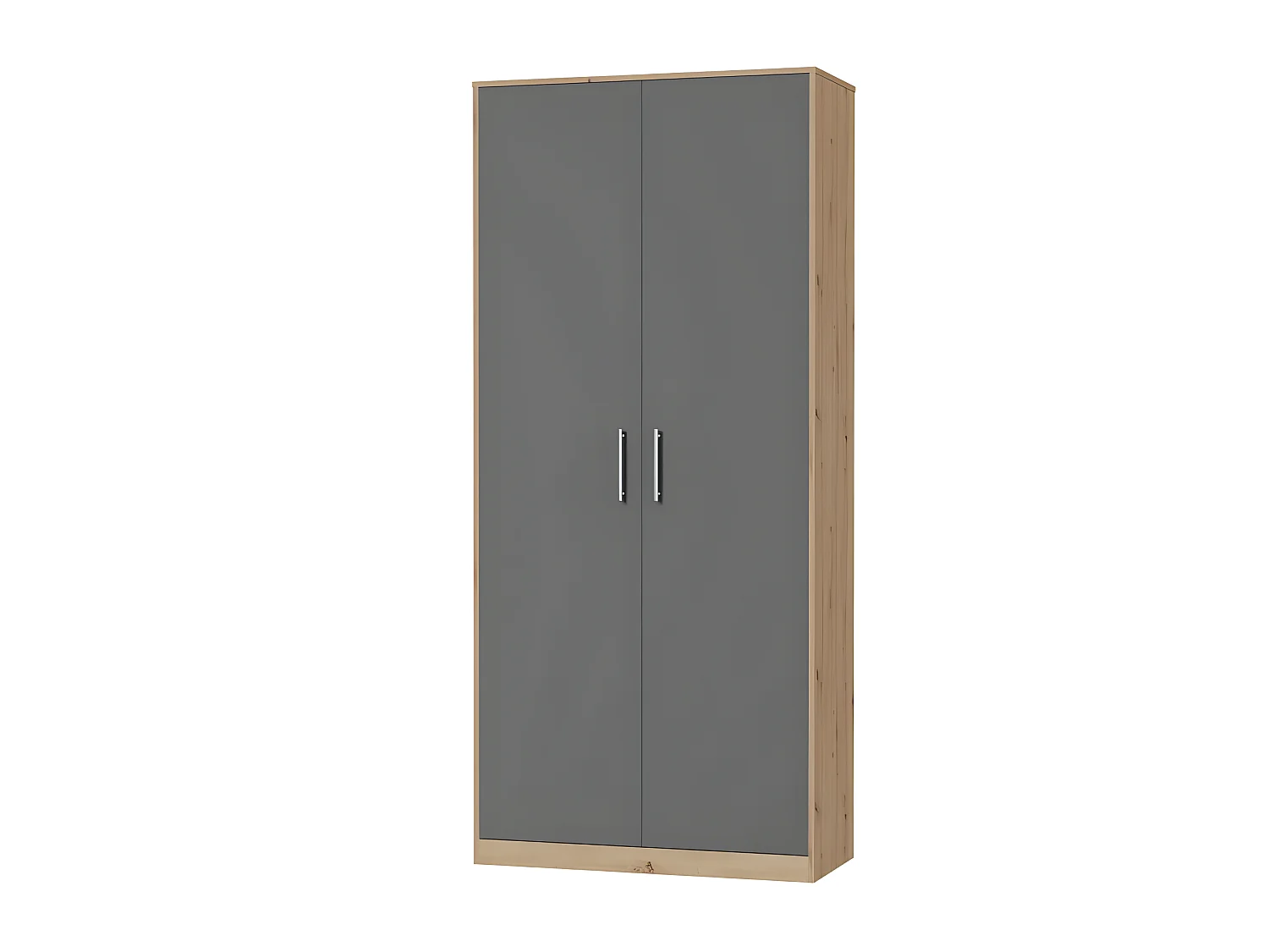 Lit escamotable +2 Placards Vertical 140x200+(80x2)cm Lit Rabattable Lit Mural Standard Chêne Sauvage/Anthracite