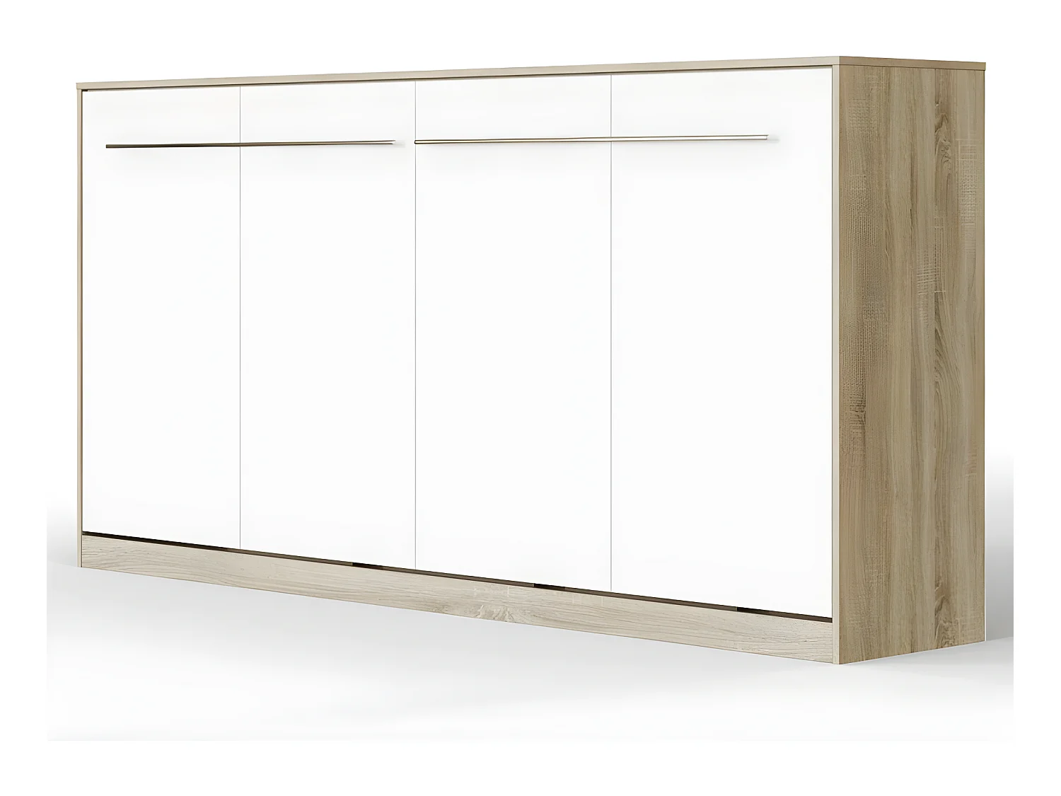 Armoire Lit escamotable 90x200cm Supérieur Horizontal Lit Rabattable Lit Mural Chêne Sonoma/Blanc