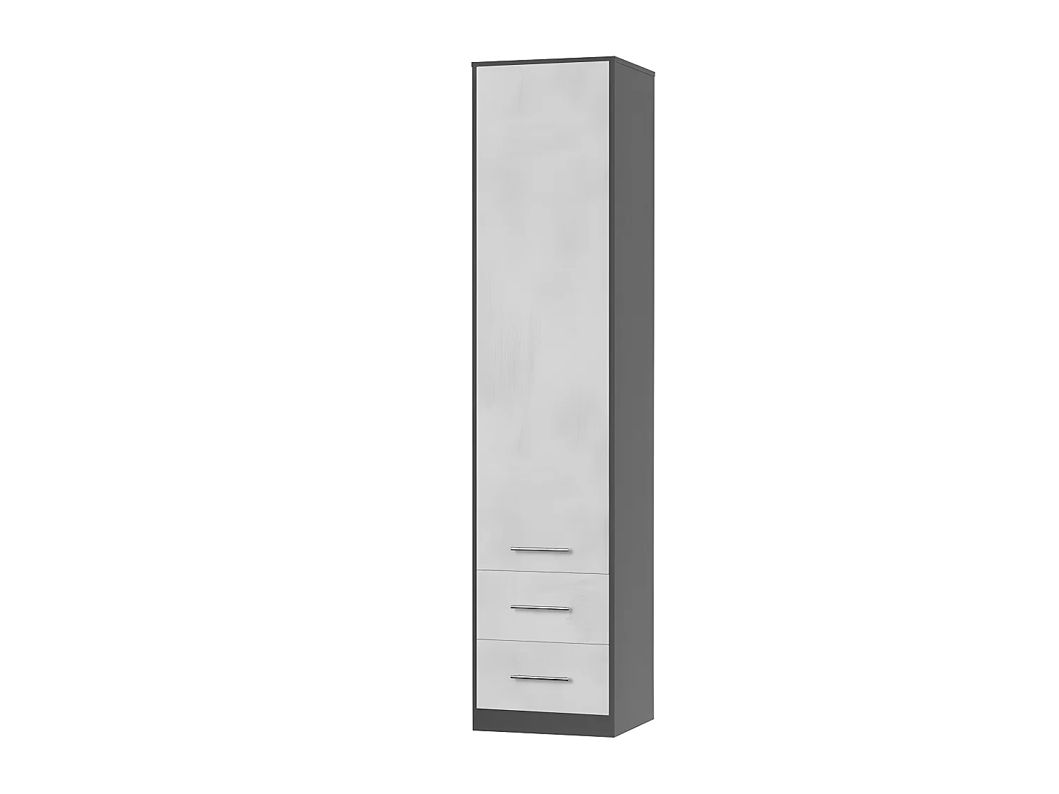 Lit escamotable +2 Placards Vertical 90x200+(50x2)cm Lit Rabattable Lit Mural Standard Anthracite/Béton
